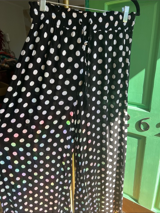 elam Other - Elam flowy lightweight Black and white polka dot wide leg pant